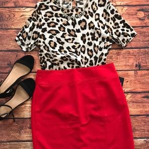 Cherry 🍒 Red Pencil Skirt